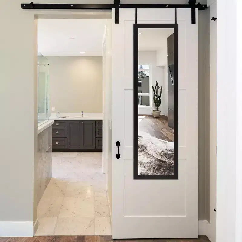 Americanflat Miroir de porte 15x51 - Miroir pleine longueur à suspendre avec cadre en bois composite - Miroir moderne pour salon - Miroirs muraux décoratifs
