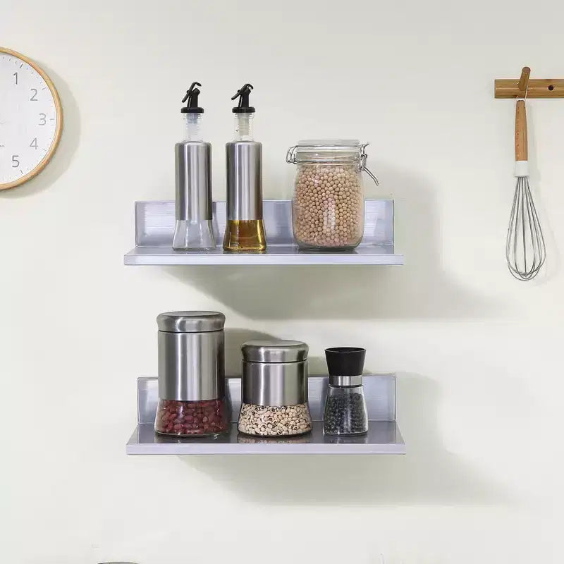Étagère murale flottante en acier inoxydable 8,6 X 16 avec dosseret, capacité de charge de 20 kg, étagères commerciales