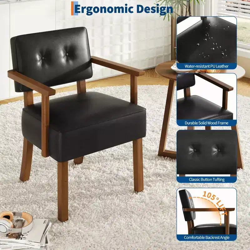 Fauteuil d'appoint moderne avec cadre en bois pour salon, chambre et salle à manger