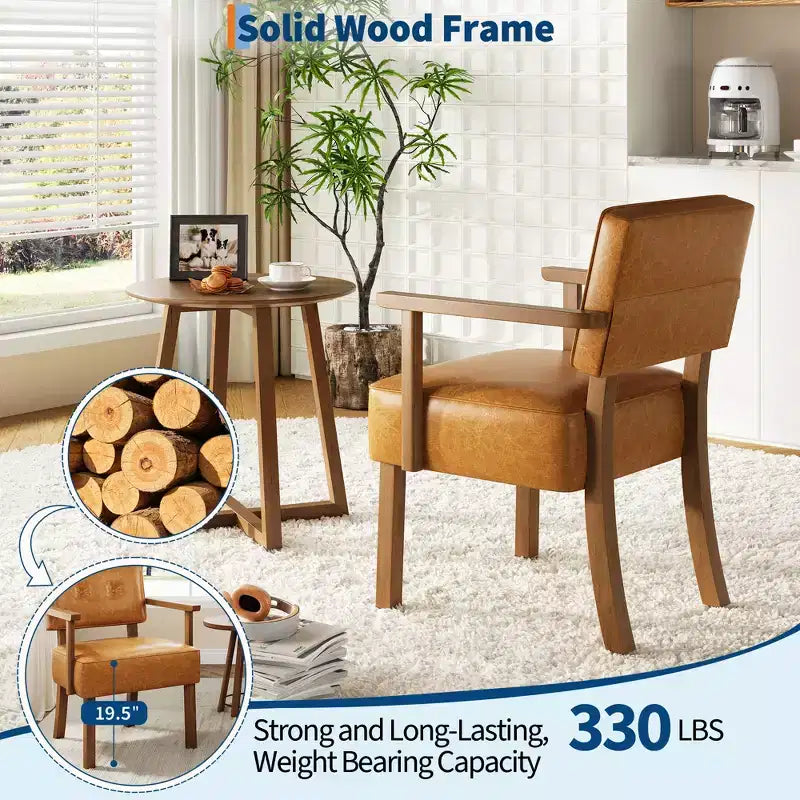 Fauteuil d'appoint moderne avec cadre en bois pour salon, chambre et salle à manger