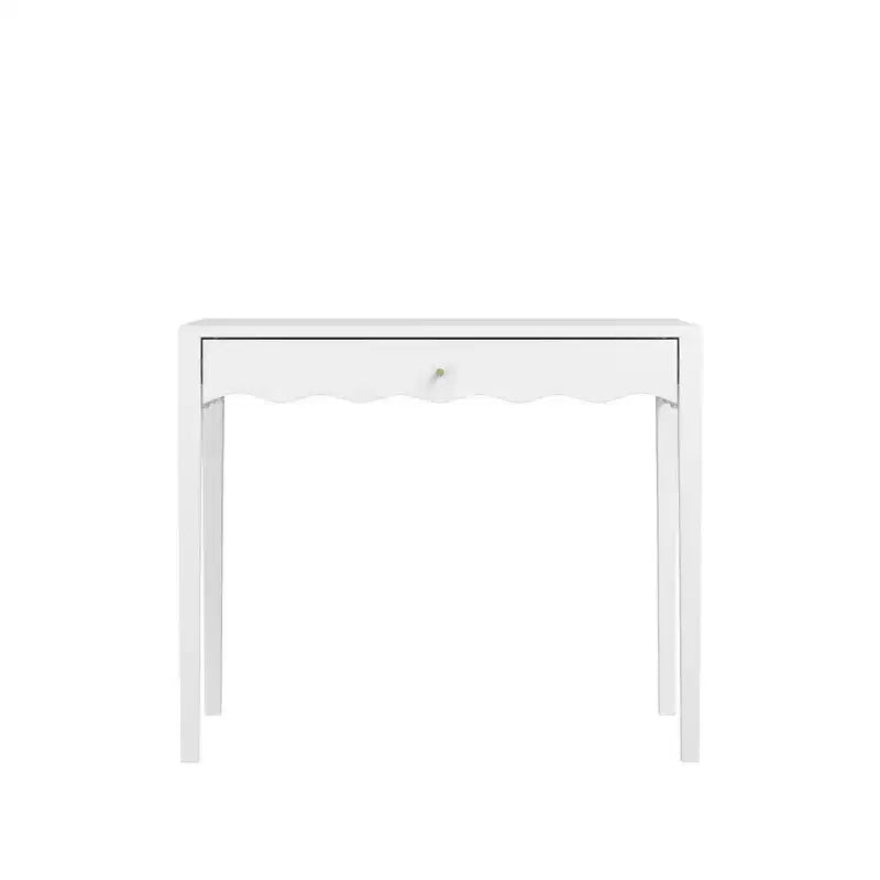 Coiffeuse blanche avec tiroir, petite table d'écriture de bureau, table console de rangement d'entrée (Table uniquement incluse) - ModernLuxe