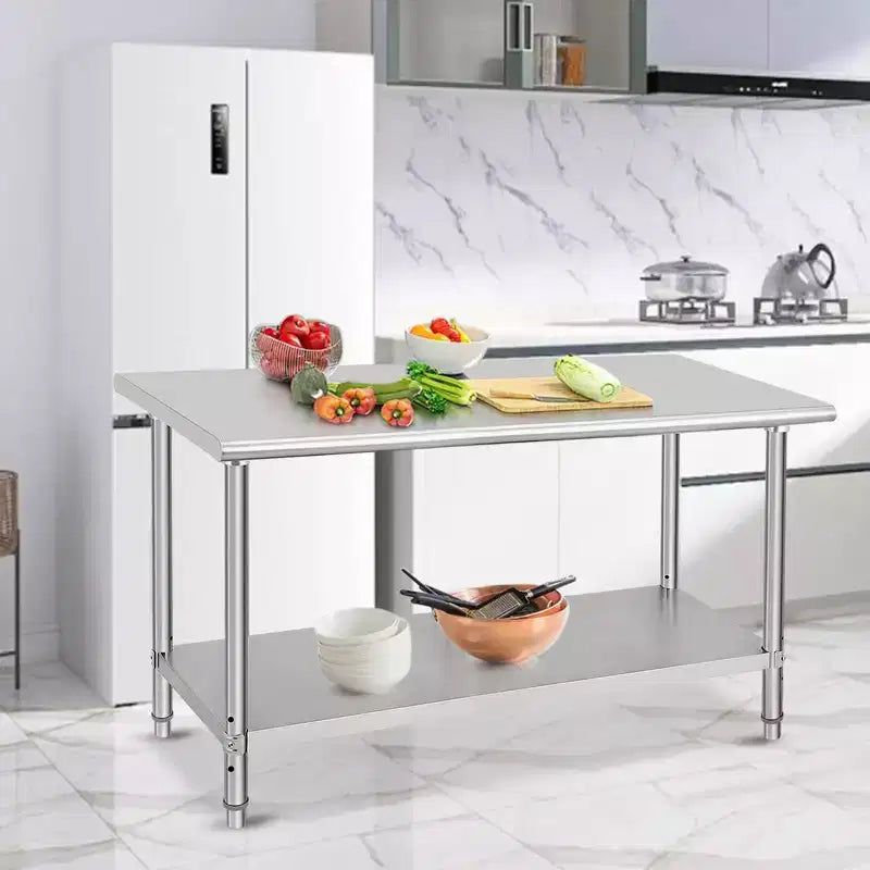 Garvee Table de travail commerciale 60 x 24, Table de préparation en acier inoxydable robuste pour cuisine, restaurant