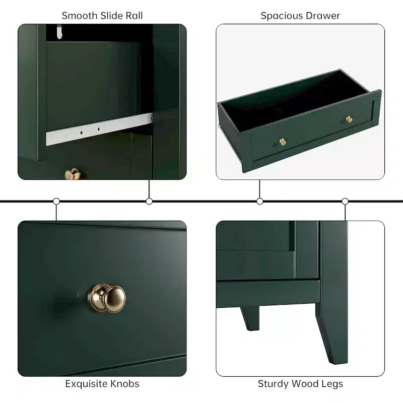 Commode 5 tiroirs pour chambre à coucher - Commode haute et moderne en bois avec tiroirs profonds et poignées en métal pour entrée ou couloir