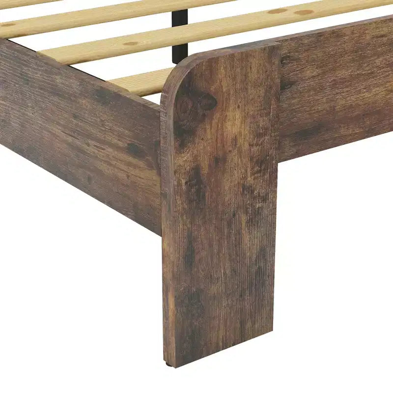 Lit plateforme double/grand lit/très grand lit avec tête de lit lumineuse à LED et 2 ports USB, lit plateforme en bois avec rangement