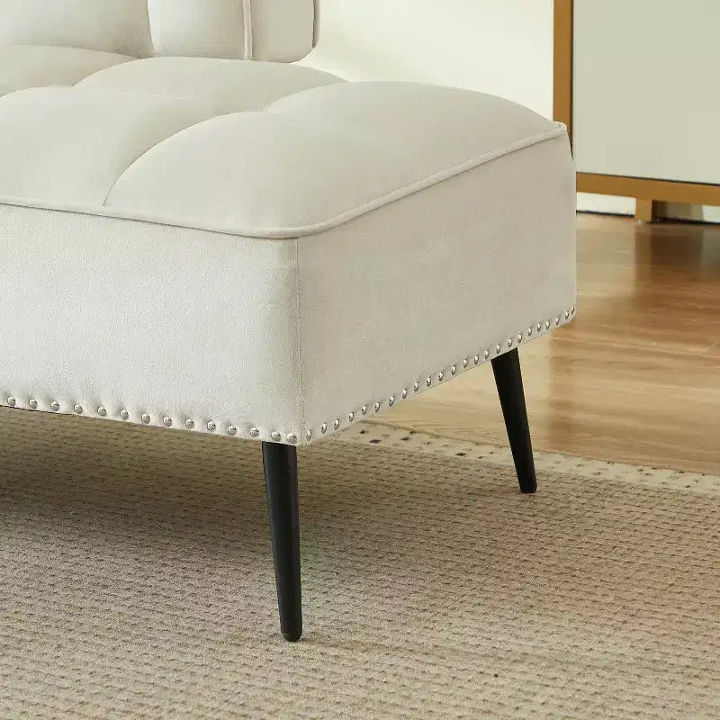 Causeuse en velours Lenee GDFStudio avec tablette pivotante à 360° et clous décoratifs