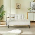 GDFStudio Lenee Velvet Loveseat with 360 Swivel Tablet Stand and Nailhead Trim