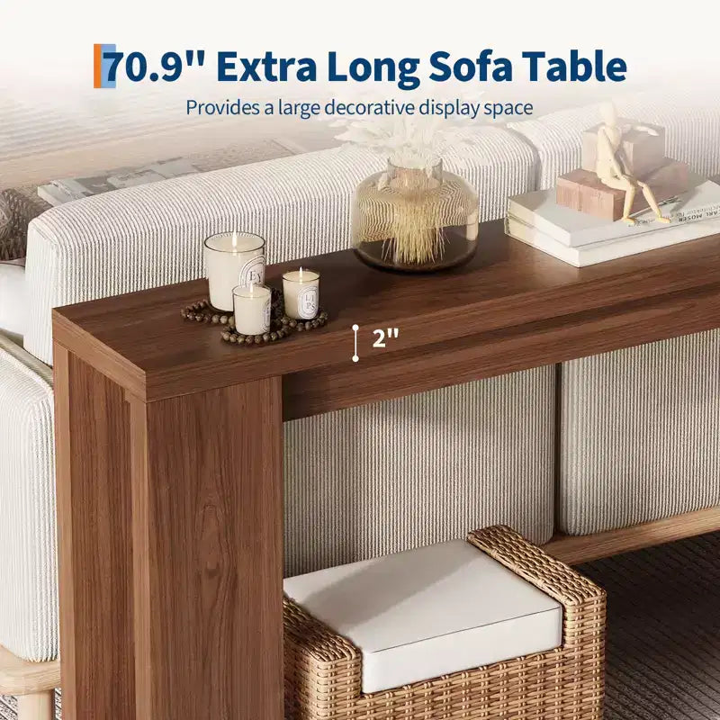 COZONY 70.9 Table Console Étroite de Ferme, Table de Canapé Rustique en Bois pour Entrée ou Salon