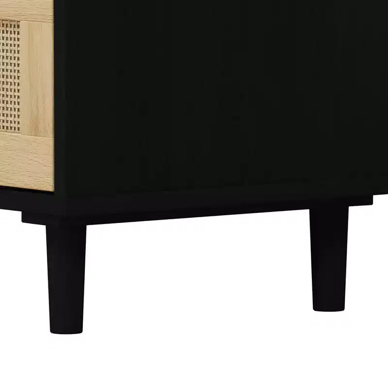 CuisinSmart Grande table de chevet avec tiroirs, table de chevet commode en rotin de 80 cm avec 3 tiroirs pour salon et chambre à coucher