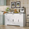 Farmhouse Sideboard Buffet Cabinet with Storage  55 Large Kitchen Buffet with 3 Drawers, Wood Coffee Bar Station for Dining Room & Living Room
