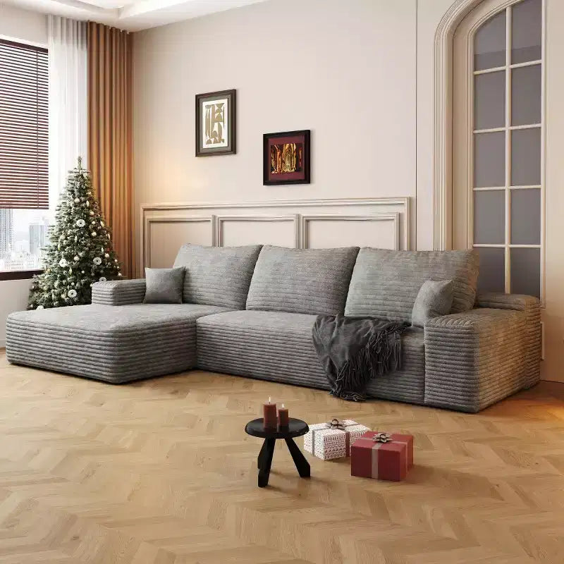 Canapé sectionnel moderne en forme de L 107 avec méridienne, canapé modulaire profond pour salon, chambre, salle familiale-Panipeachy