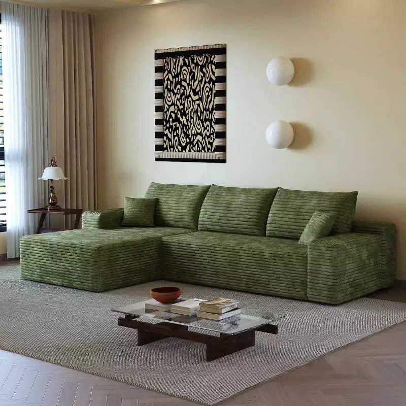 Canapé sectionnel moderne en forme de L 107 avec méridienne, canapé modulaire profond pour salon, chambre, salle familiale-Panipeachy