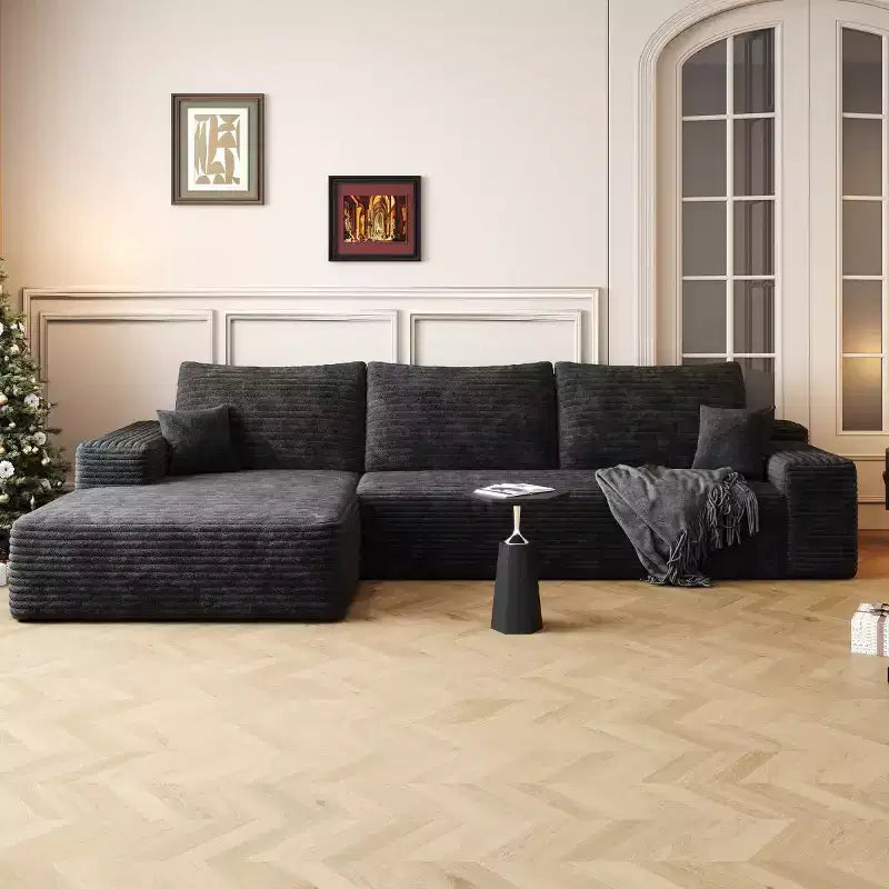 107 Modern L-Shaped Cloud Sectional Couch with Chaise, Modular Deep-Seat Sofa Couch for Living Room, Bedroom, Family Room-Panipeachy