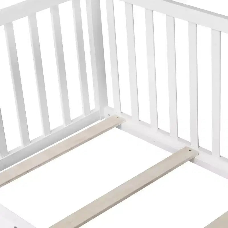 Lit et sommier Whisen Twin Floor avec barrières hautes, 6 lattes incluses, garde-corps de sécurité, sans porte