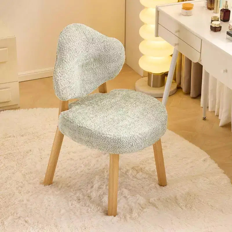 Fauteuil d'appoint moelleux Cloud Puff avec pieds en bois - Chaise moderne pour coiffeuse et salon