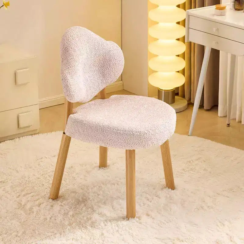 Fauteuil d'appoint moelleux Cloud Puff avec pieds en bois - Chaise moderne pour coiffeuse et salon