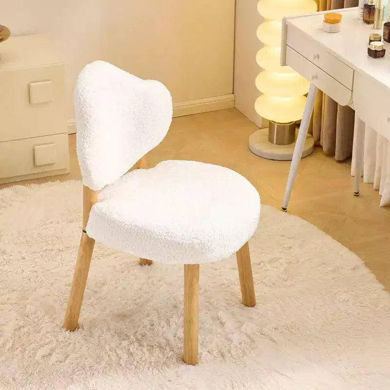 Fauteuil d'appoint moelleux Cloud Puff avec pieds en bois - Chaise moderne pour coiffeuse et salon