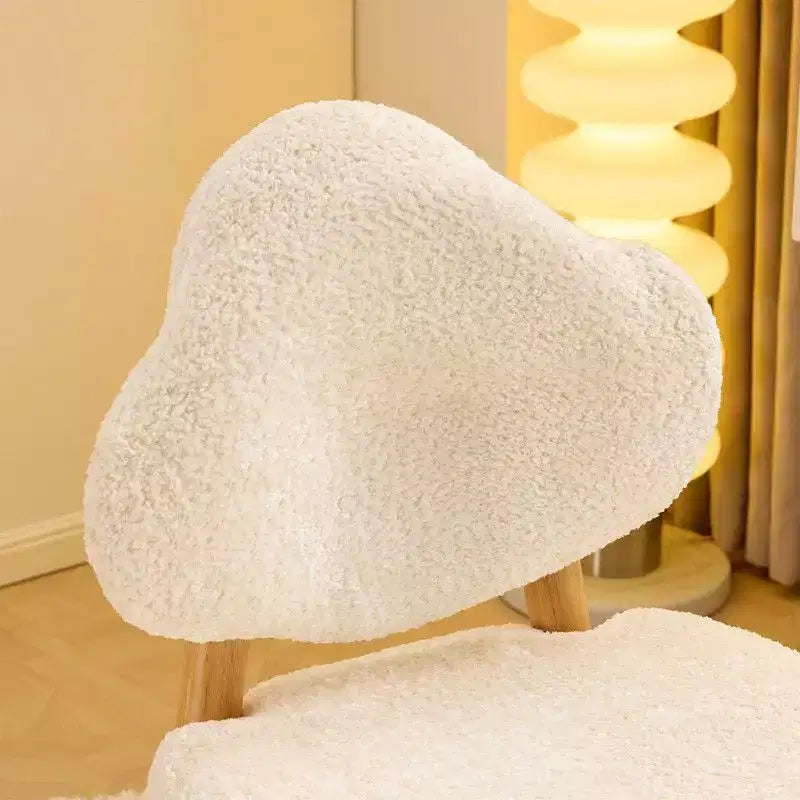 Fauteuil d'appoint moelleux Cloud Puff avec pieds en bois - Chaise moderne pour coiffeuse et salon
