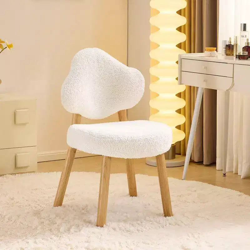 Cloud Puff Soft Accent Chair with Wooden Legs  Modern Vanity & Lounge Chair