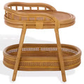 Shayleen Rattan Pole 2 Shelf Accent Table - CWK3023 - Natural - Safavieh Couture