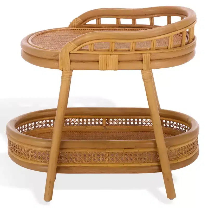 Table d'appoint à 2 étagères en rotin Shayleen - CWK3023 - Naturel - Safavieh Couture