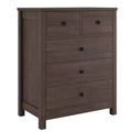 5 Drawer Wood Dresser with Deep Storage Drawers, Sturdy Entryway Cabinet with Round Handles for Bedroom Living Room Office