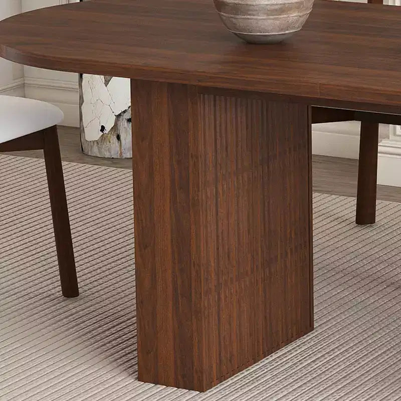 Ensemble table à manger ovale 4 places en bois GDFStudio Hayden Farmhouse de 62,9 pouces