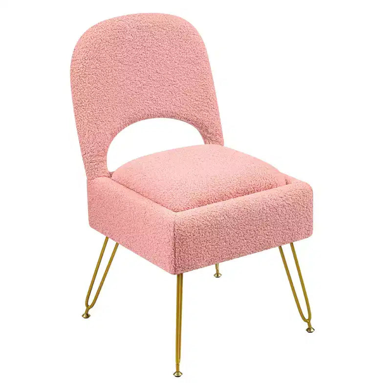 Chaise de coiffeuse Furniliving avec rangement, Chaise de maquillage avec rangement et dossier pliable