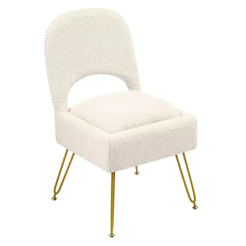 Chaise de coiffeuse Furniliving avec rangement, Chaise de maquillage avec rangement et dossier pliable