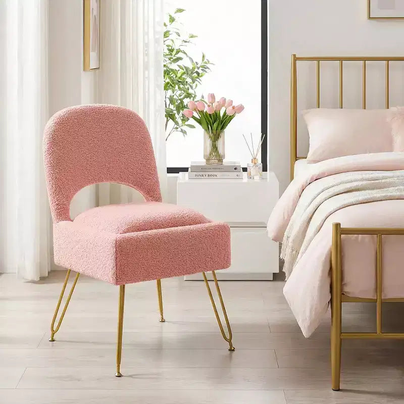 Chaise de coiffeuse Furniliving avec rangement, Chaise de maquillage avec rangement et dossier pliable
