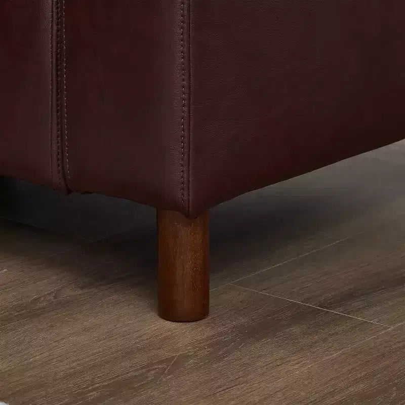 Canapé d'angle moderne GDFStudio Turner en similicuir avec pieds en bois massif