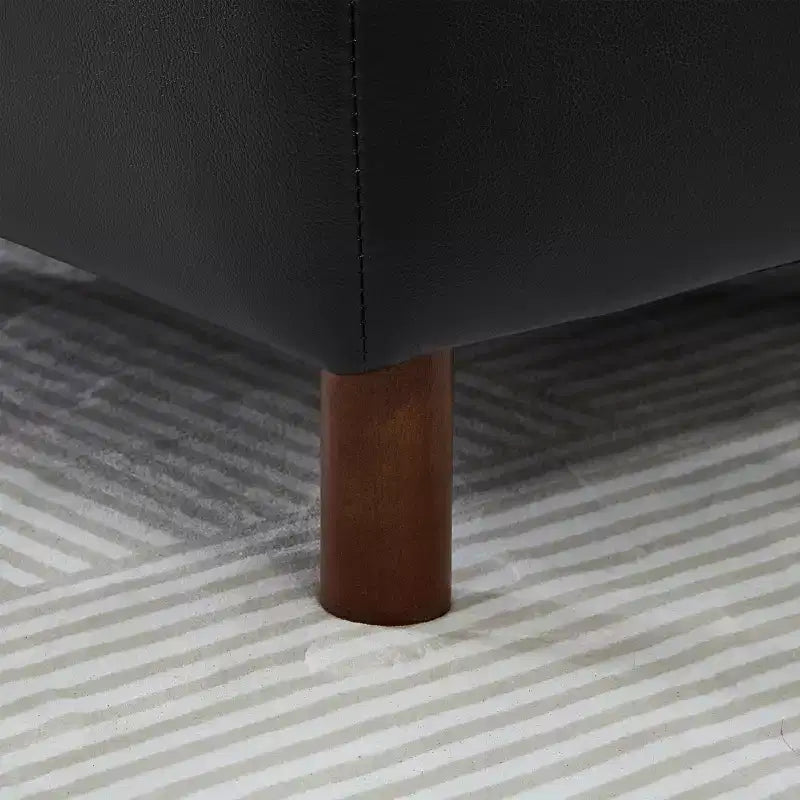 Canapé d'angle moderne GDFStudio Turner en similicuir avec pieds en bois massif