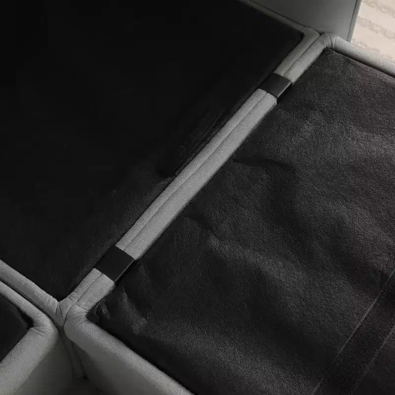 Canapé d'angle contemporain GDFStudio Lancelot 85 pouces en chenille avec pouf de rangement