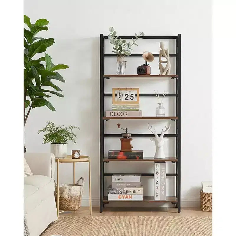 Étagère pliante à 4/5 niveaux – Bibliothèque industrielle sans assemblage pour bureau à domicile