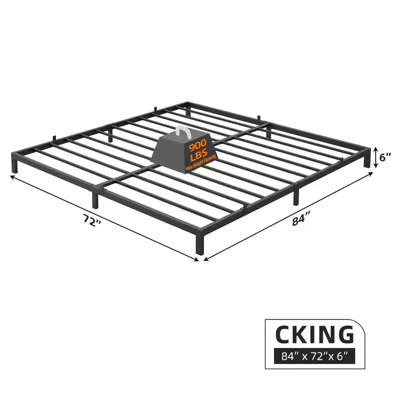 Cadre de lit plateforme en métal robuste Construction en acier robuste Pas besoin de sommier Tapissier Silencieux, profil bas, assemblage facile, supporte jusqu'à 360 kg