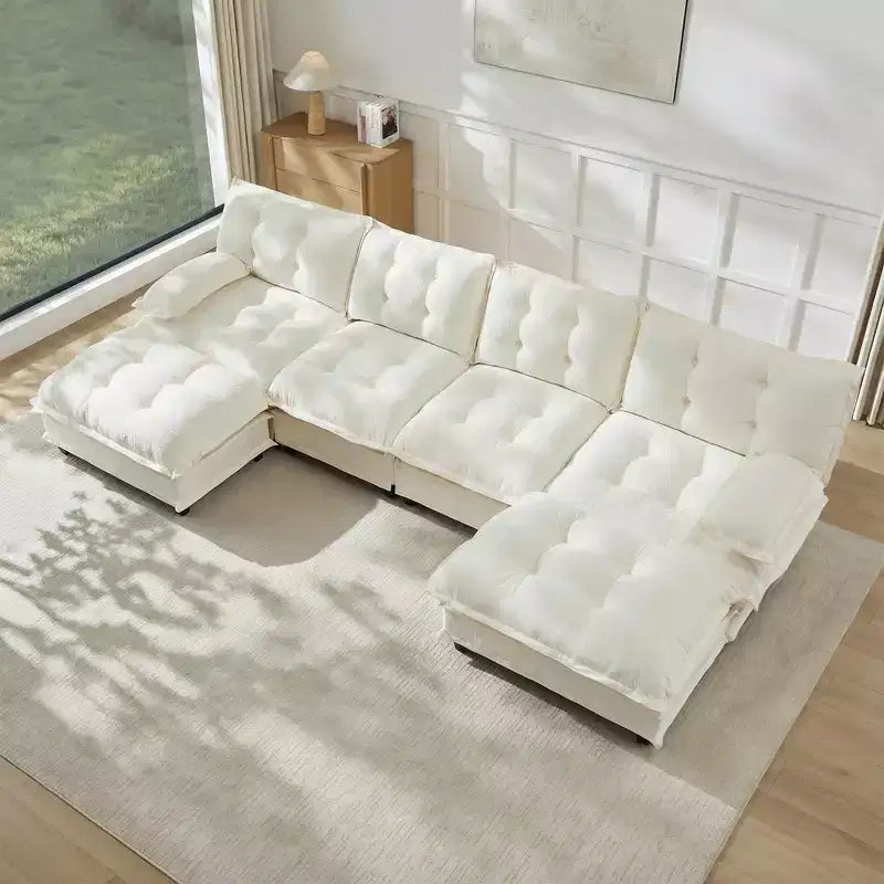 Canapé sectionnel modulaire en chenille 138 en forme de U Havenridge de GDFStudio