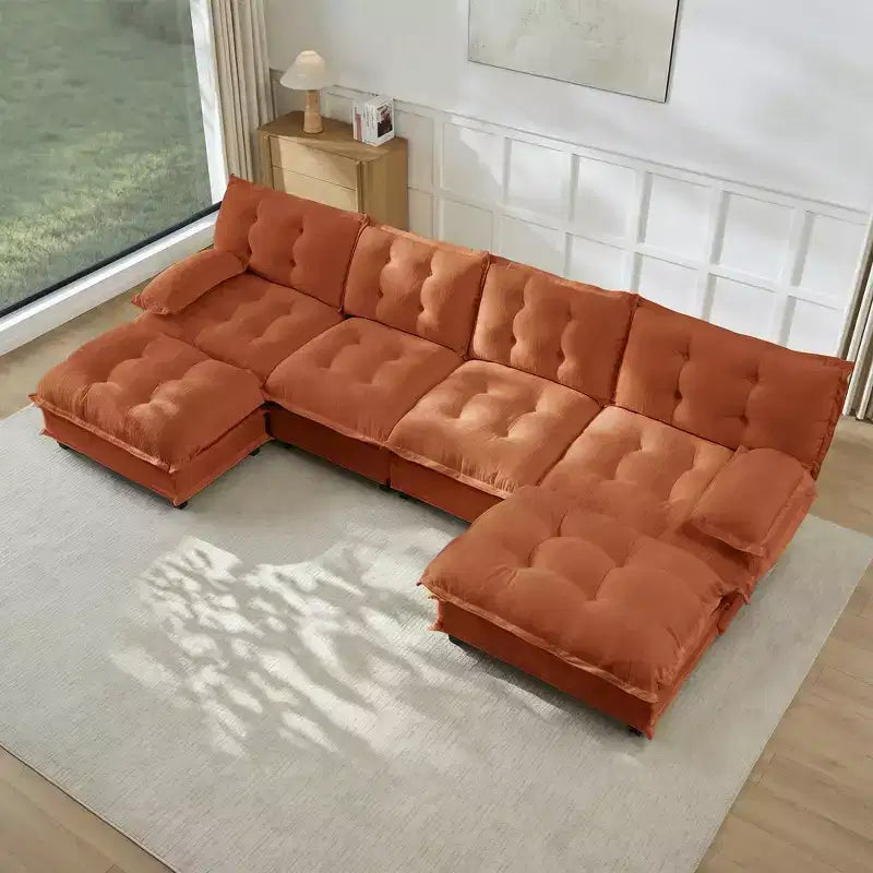 Canapé sectionnel modulaire en chenille 138 en forme de U Havenridge de GDFStudio