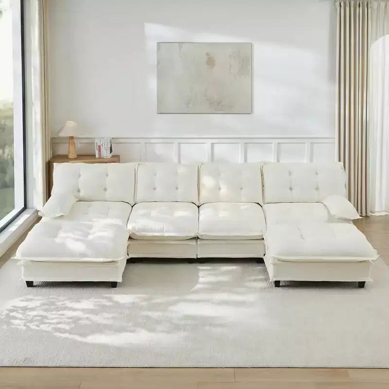 GDFStudio Havenridge Modular 138 U Chenille Sectional Sofa