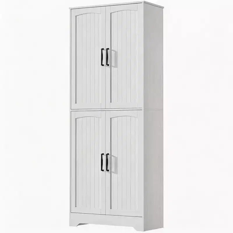 Armoire de cuisine de style ferme, 71 armoire de rangement haute en bois avec 4 portes et étagères réglables, buffet pour salle à manger et salon