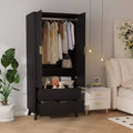 COZONY 71 Armoire Wardrobe Closet with Drawers, Modern Wooden Bedroom Storage Cabinet with Adjustable Shelves & Hanging Rod