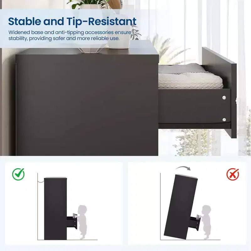 Commode en bois à 5 tiroirs pour chambre à coucher, commode en bois avec poignées dorées pour placard, table de chevet moderne, meuble de rangement.