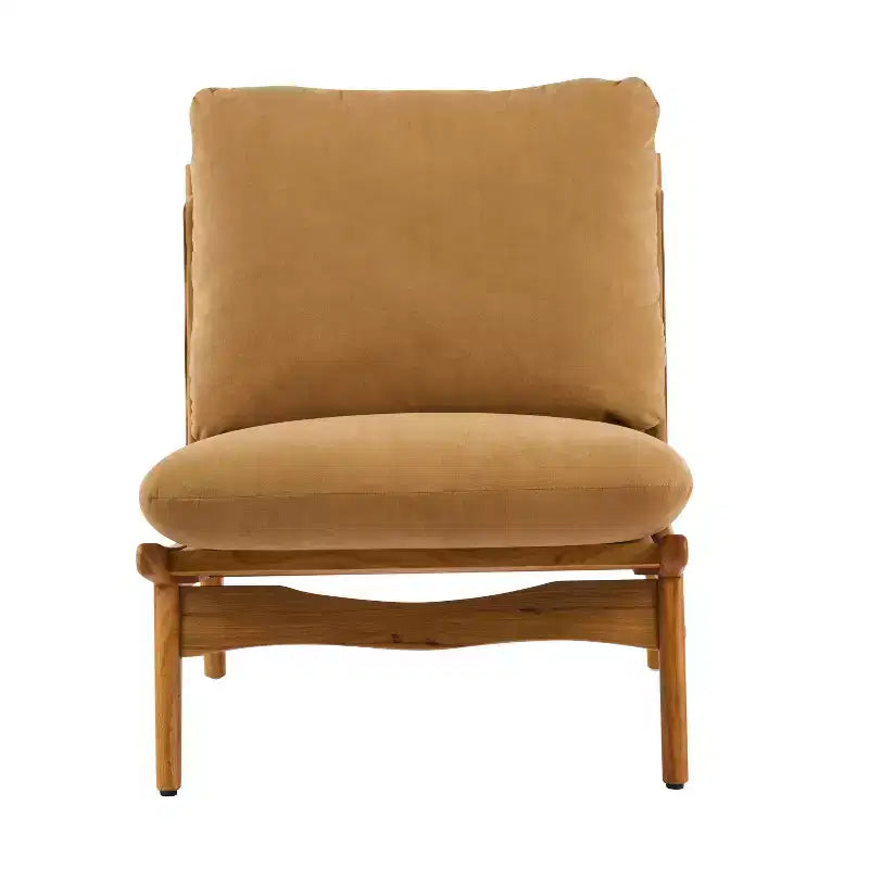 Christopher Knight Home Vista Chaise d'appoint Mocha avec cadre en bois naturel, lot de 2