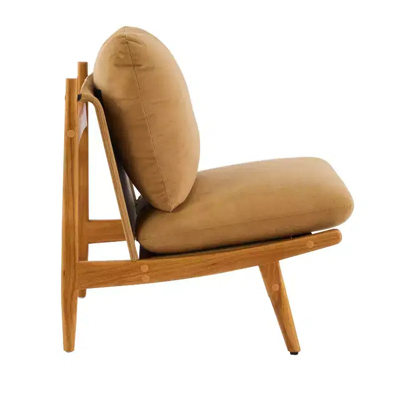 Christopher Knight Home Vista Chaise d'appoint Mocha avec cadre en bois naturel, lot de 2