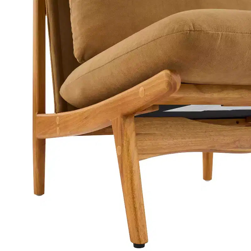 Christopher Knight Home Vista Chaise d'appoint Mocha avec cadre en bois naturel, lot de 2