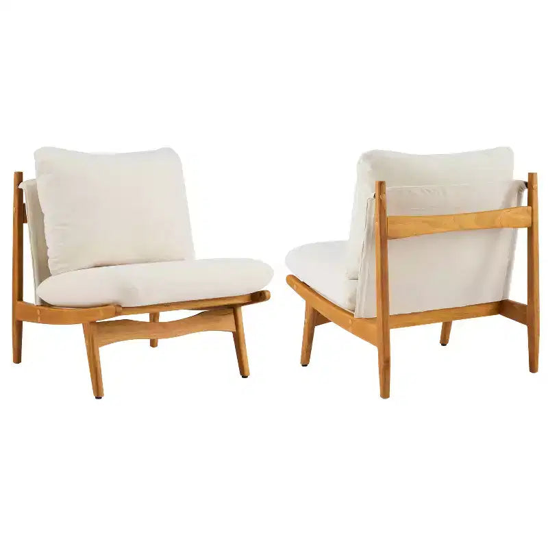 Christopher Knight Home Vista Chaise d'appoint Mocha avec cadre en bois naturel, lot de 2