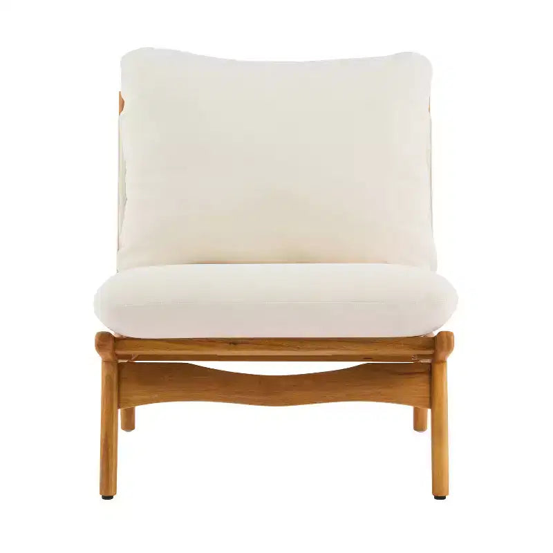 Christopher Knight Home Vista Chaise d'appoint Mocha avec cadre en bois naturel, lot de 2