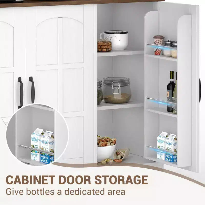 Armoire de garde-manger, Armoire de rangement haute de cuisine avec huche, pour salle à manger