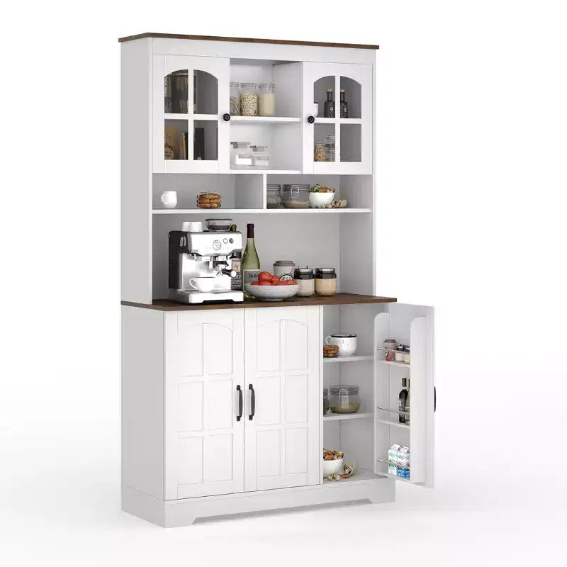 Armoire de garde-manger, Armoire de rangement haute de cuisine avec huche, pour salle à manger