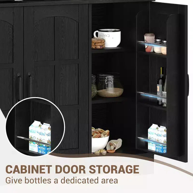 Armoire de garde-manger, Armoire de rangement haute de cuisine avec huche, pour salle à manger