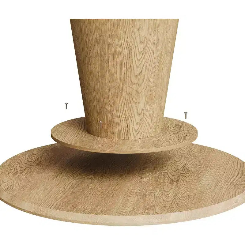 Table à manger ronde de 109 cm, table de cuisine moderne en bois, design peu encombrant, montage facile, pour petits espaces, appartements