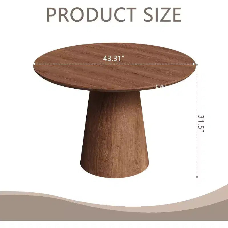 Table à manger ronde de 109 cm, table de cuisine moderne en bois, design peu encombrant, montage facile, pour petits espaces, appartements